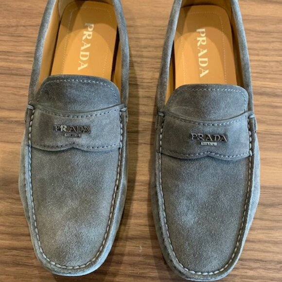 NEW - Prada Gray Men's Loafers - Picture 1 of 7